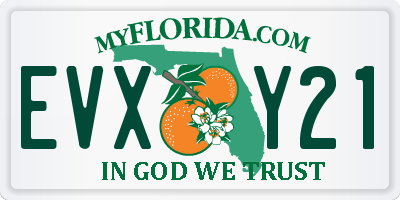 FL license plate EVXY21