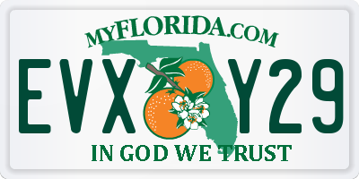 FL license plate EVXY29