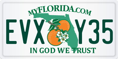 FL license plate EVXY35