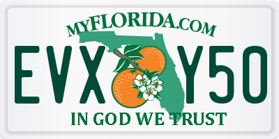 FL license plate EVXY50