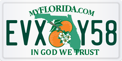 FL license plate EVXY58