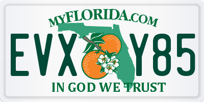 FL license plate EVXY85