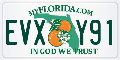 FL license plate EVXY91