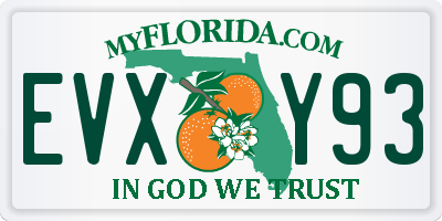 FL license plate EVXY93