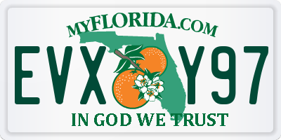 FL license plate EVXY97