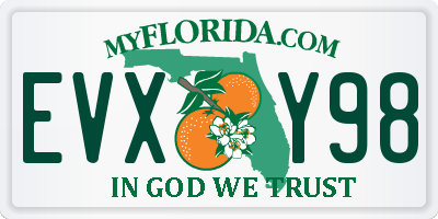 FL license plate EVXY98