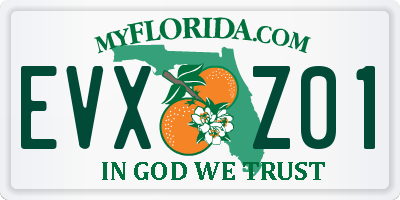 FL license plate EVXZ01