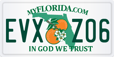 FL license plate EVXZ06