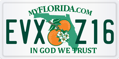 FL license plate EVXZ16