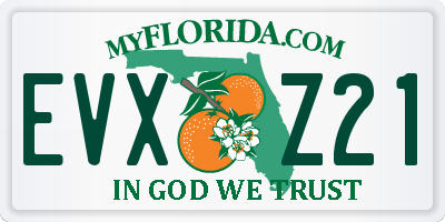 FL license plate EVXZ21