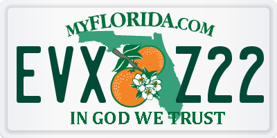FL license plate EVXZ22