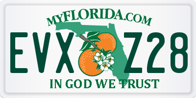 FL license plate EVXZ28