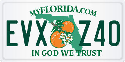 FL license plate EVXZ40