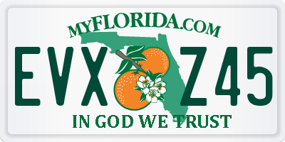 FL license plate EVXZ45