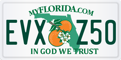 FL license plate EVXZ50