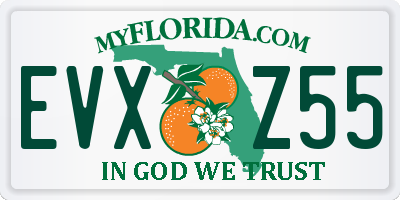 FL license plate EVXZ55