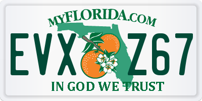 FL license plate EVXZ67