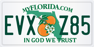 FL license plate EVXZ85