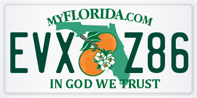 FL license plate EVXZ86