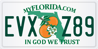 FL license plate EVXZ89