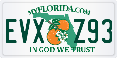 FL license plate EVXZ93