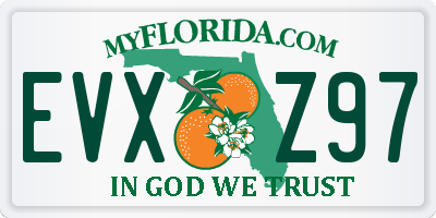 FL license plate EVXZ97