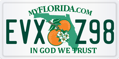 FL license plate EVXZ98