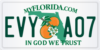FL license plate EVYA07