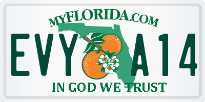 FL license plate EVYA14