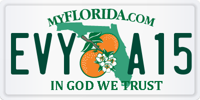 FL license plate EVYA15