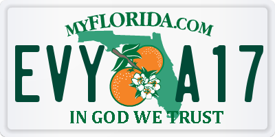 FL license plate EVYA17