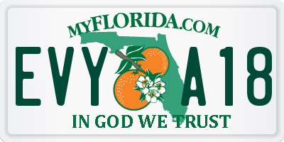 FL license plate EVYA18
