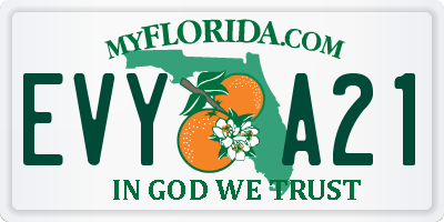 FL license plate EVYA21