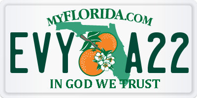 FL license plate EVYA22