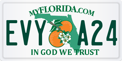 FL license plate EVYA24