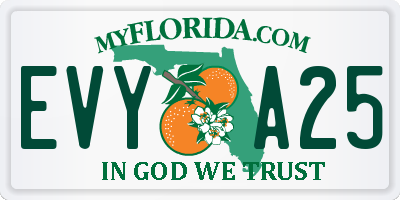 FL license plate EVYA25