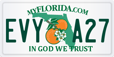 FL license plate EVYA27