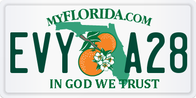 FL license plate EVYA28