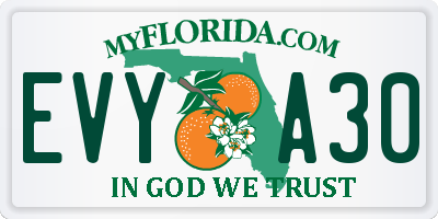 FL license plate EVYA30