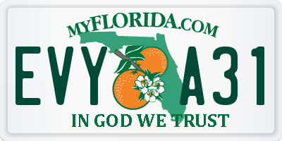 FL license plate EVYA31