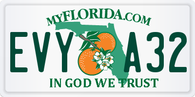 FL license plate EVYA32