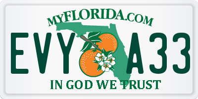 FL license plate EVYA33