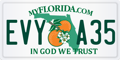 FL license plate EVYA35
