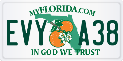 FL license plate EVYA38