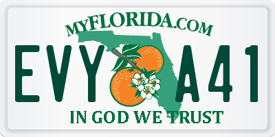FL license plate EVYA41