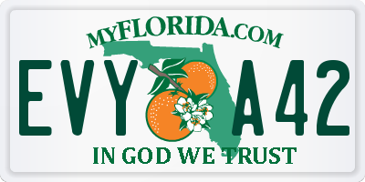 FL license plate EVYA42