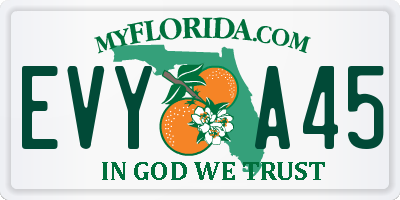 FL license plate EVYA45