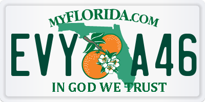 FL license plate EVYA46