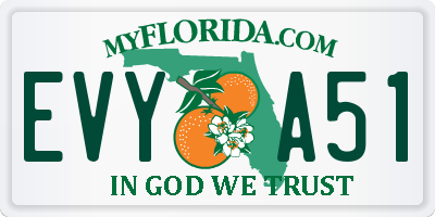 FL license plate EVYA51