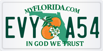 FL license plate EVYA54